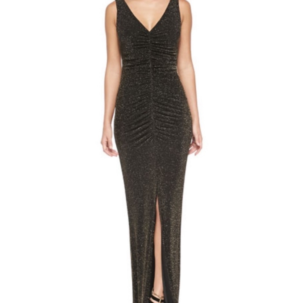 Laundry by shelli segal shirred dress with slit size 2
